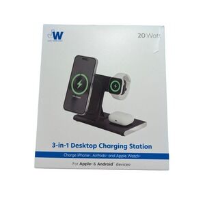 Bb. Just Wireless Portable 3 in 1 Desktop Charging Station 20W for Apple Android
